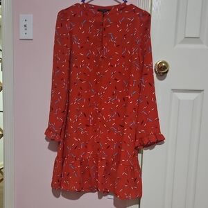 Banana Republic Red Patterned Dress